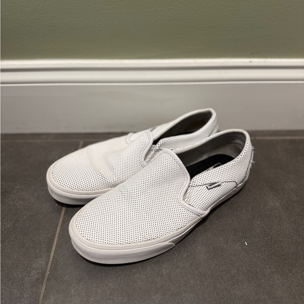 Vans Women's Classic White Slip-On Loafers